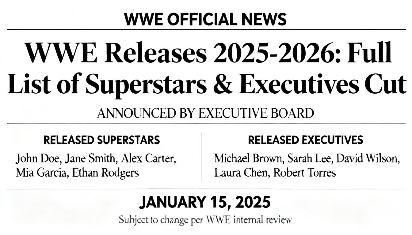 WWE Releases 2025-2026: Full List of Superstars and Executives Cut